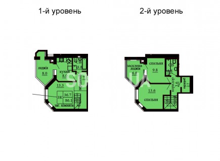 Двухуровневая квартира 86.1 м/кв - ЖК София