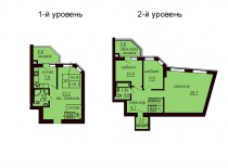 Двухуровневая квартира 116.1 м/кв - ЖК София