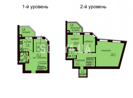 Двухуровневая квартира 116.1 м/кв - ЖК София