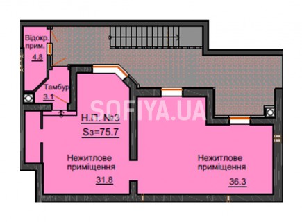 Нежилое помещение 75,7 м/кв - ЖК София