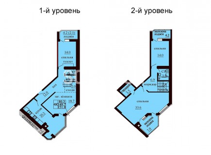 Двухуровневая квартира 151.8 м/кв - ЖК София