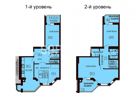 Двухуровневая квартира 145.5 м/кв - ЖК София