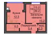 Однокомнатная квартира 39,2 м/кв - ЖК София