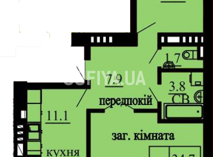 2-х комнатная квартира 67.2 м/кв - ЖК София