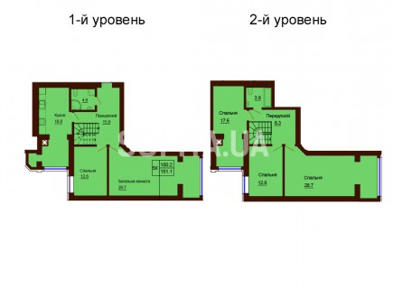 Двухуровневая квартира 151.1 м/кв - ЖК София