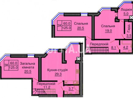 Двухуровневая квартира 125 м/кв - ЖК София