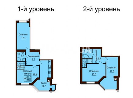 Двухуровневая квартира 112.5 м/кв - ЖК София
