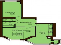 2-х комнатная квартира 68.6 м/кв - ЖК София