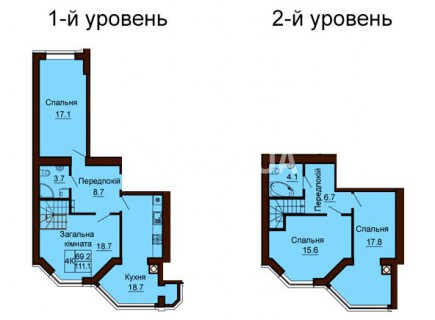 Двухуровневая квартира 111.1 м/кв - ЖК София