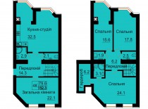 Двухуровневая квартира 152,3 м/кв - ЖК София