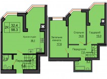 Двухуровневая квартира 98,3 м/кв - ЖК София