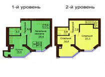 Двухуровневая квартира 97 м/кв - ЖК София