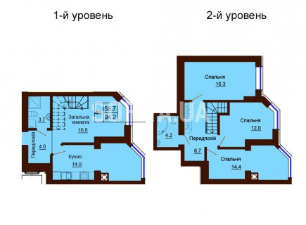 Двухуровневая квартира 94.2 м/кв - ЖК София