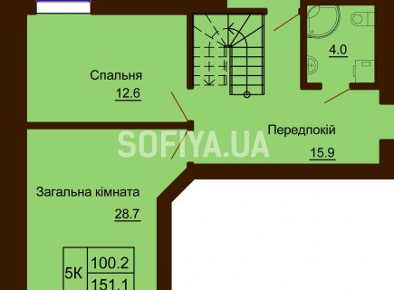 Двухуровневая квартира 151.1 м/кв - ЖК София