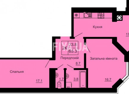 Двухкомнатная квартира 65.3 м/кв - ЖК София